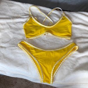 yellow racerback bikini